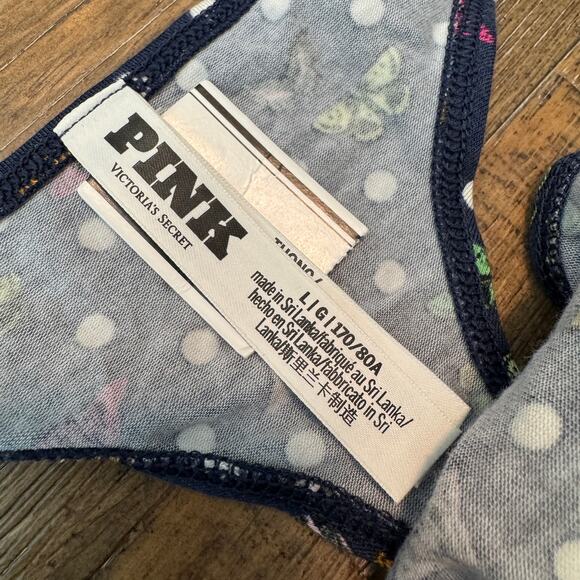 Victoria's Secret Panty Size Large Cotton Thong String Butterflies Polka Dots - Picture 5 of 6